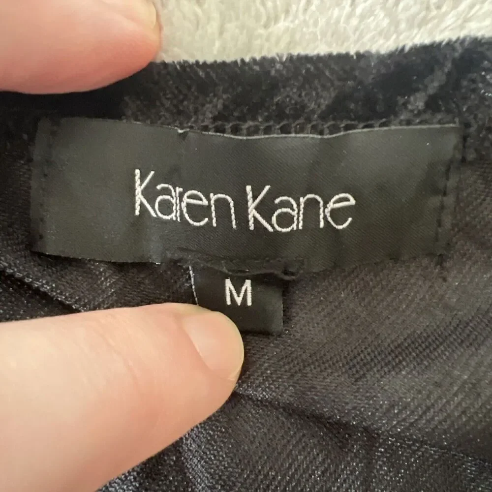 Karen Kane Womens M Wide Side Velvet Skirt Long USA Made Elastic Waist - Picture 9 of 9